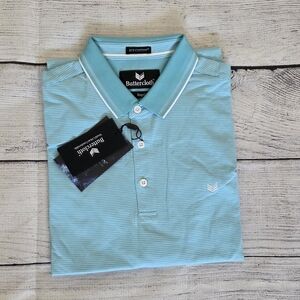 New! Men's Buttercloth Icy Cotton Polo In Sky Blue